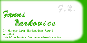 fanni markovics business card